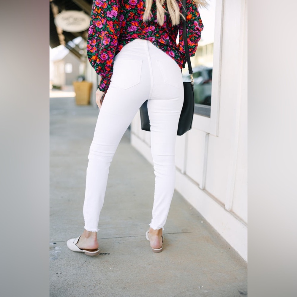 White High Rise Skinny Ankle Jeans 29 - Picture 2 of 13